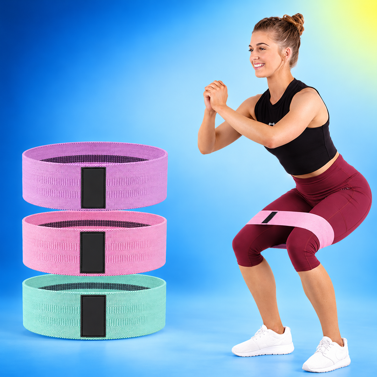 Fabric Hip Resistance Bands – Set of 3